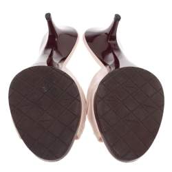 مملوكة مسبقًا Chanel Pink Ruched Leather Open Toe Mule Sandals Size 41