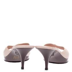 مملوكة مسبقًا Chanel Pink Ruched Leather Open Toe Mule Sandals Size 41