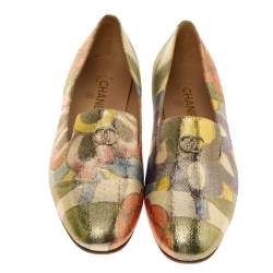 مملوكة مسبقًا Chanel Multicolor Lurex Crepe Fabric Paris-Dubai Loafers Size 41
