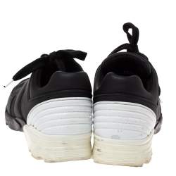 Pre Owned Chanel Black Leather CC Low Top Sneakers Size 39