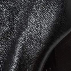 Chanel Black Leather Round Toe Block Heel High Boots Size 39