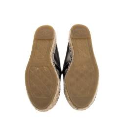 مملوكة مسبقًا حذاء فلات إسبادريل شانيل غطاء مقدمة سي سي شبك أسود مقاس 36