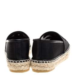 مملوكة مسبقًا حذاء فلات إسبادريل شانيل غطاء مقدمة سي سي شبك أسود مقاس 36