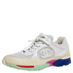 Chanel Multicolor Mesh, Suede and Leather CC Sneakers Size 42 Chanel