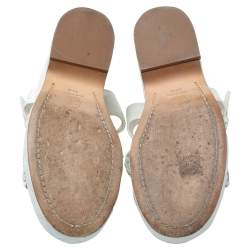 Pre Owned Chanel White Quilted Leather Chain Around Ankle Strap Platform Wedge Sandals Size 39.5