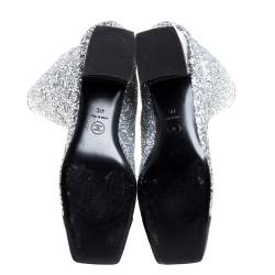 Chanel Silver Glitter Fantasy Knee Boots Size 41C