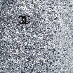 Chanel Silver Glitter Fantasy Knee Boots Size 41C