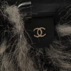 Chanel Grey Faux Fur Yeti Boots Size 38.5