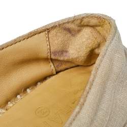 مملوكة مسبقًا Chanel White/Black Canvas And Tweed Fabric Sequins Embellished CC Cap Toe Espadrilles Flats Size 37