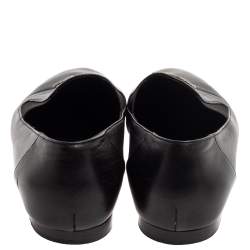 Pre Owned Chanel Black Leather CC Slip On Loafers Size 35.5