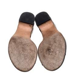 Pre Owned Chanel Black Leather Interlocking CC Mules Size 39.5