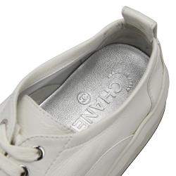 Pre Owned Chanel White/Black Leather Interlocking CC Logo Chunky Sneakers EU 37