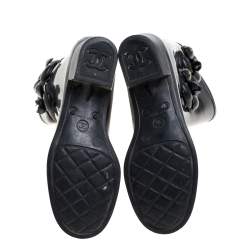 Chanel Black Rubber Camellia Rain Boots Size 38