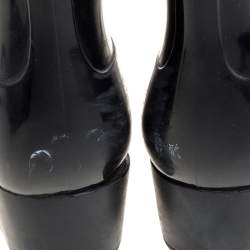 Chanel Black Rubber Camellia Rain Boots Size 38
