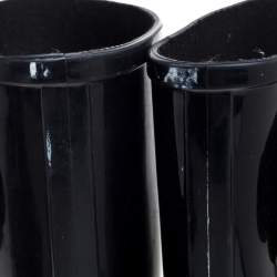 Chanel Black Rubber Camellia Rain Boots Size 38
