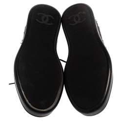 Pre Owned Chanel Multicolor Tweed And Leather CC Cap Toe Low Top Sneakers Size 36.5