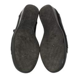 Pre Owned حذاء رياضى شانيل سى سى غطاء مقدمة جلد لامع وجلد أسود مقاس 41