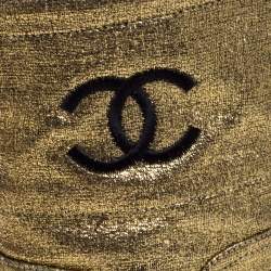 Chanel Gold Leather Quilted CC Logo Ankle Boots Size 39