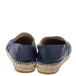 Pre Owned حذاء إسبادريلز شانيل شعار سى سى جلد أزرق مقاس 40