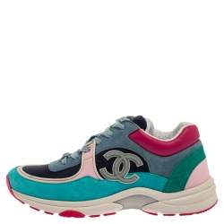 Chanel Multicolor CC Suede Fabric Ankle Sneaker 38 – The Closet