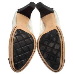 Pre Owned حذاء كعب عالى شانيل سبيريت سى سى سويدى وقماش أسود / فضى مقاس 40.5