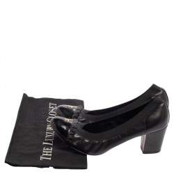 Pre Owned حذاء كعب عالي شانيل جلد أسود ومطاط مقاس 38.5