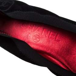 Chanel Two Tone Suede And Coarse Glitter Cap Toe Scrunch Ballet Pumps Size 38.5