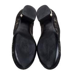 Pre Owned حذاء باليرينا فلات شانيل دانتيل أسود مقدمة منفصلة سي سي مقاس 40.5