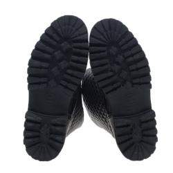Chanel Black Quilted Leather Double Buckle Flat Boots  Size 37.5 