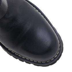 Chanel Black Quilted Leather Double Buckle Flat Boots  Size 37.5 