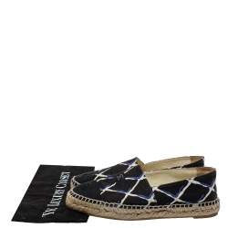 Pre Owned Chanel Black Lattice Print Canvas Coco Beach CC Espadrilles Size 36