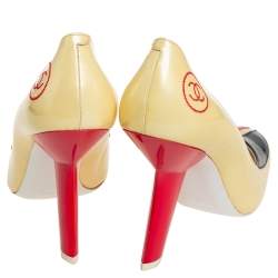 مملوكة مسبقًا Chanel Multicolor Patent Leather Curved Heel Pumps Size 38