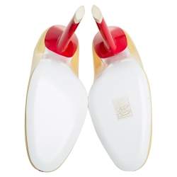 مملوكة مسبقًا Chanel Multicolor Patent Leather Curved Heel Pumps Size 38