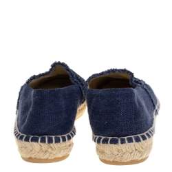 Pre Owned حذاء فلات شانيل إسبادريل CC دنيم أزرق مقاس 37