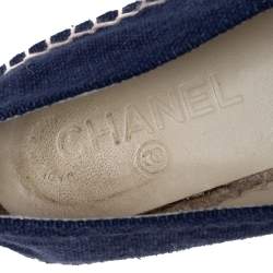 Pre Owned حذاء فلات شانيل إسبادريل CC دنيم أزرق مقاس 37