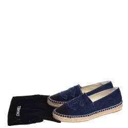 Pre Owned حذاء فلات شانيل إسبادريل CC دنيم أزرق مقاس 37