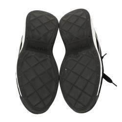 Pre Owned Chanel Black Suede And Nylon CC Low Top Sneaker Size 36