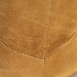 Pre Owned Chanel Vintage Gold Suede Fold CC Knee Length Boots Size 41