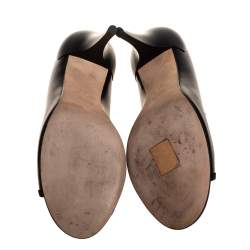 مملوكة مسبقًا حذاء كعب عالي شانيل كاميليا سي سي أسود مقدمة مفتوحة مقاس 38.5