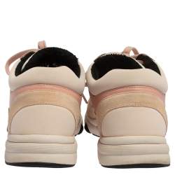 Pre Owned Chanel Multicolor Suede And Leather CC Sneakers Size 38.5