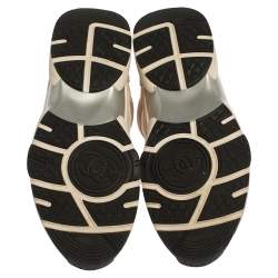 Pre Owned Chanel Multicolor Suede And Leather CC Sneakers Size 38.5