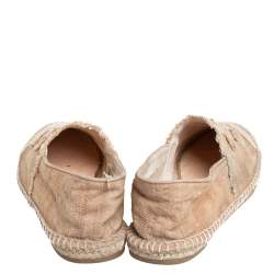 Pre Owned Chanel Beige CC Canvas Cap-Toe Flat Espadrille Size 39