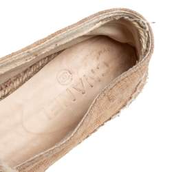 Pre Owned Chanel Beige CC Canvas Cap-Toe Flat Espadrille Size 39