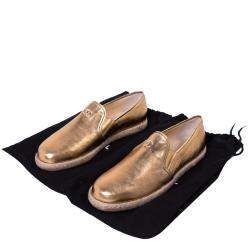 Chanel Metallic Gold Leather Espadrilles EU 39