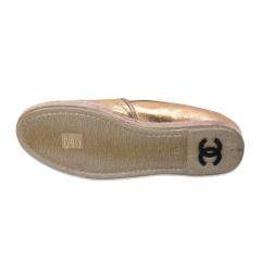 Chanel Metallic Gold Leather Espadrilles EU 39