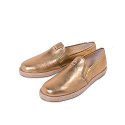 Chanel Metallic Gold Leather Espadrilles EU 39