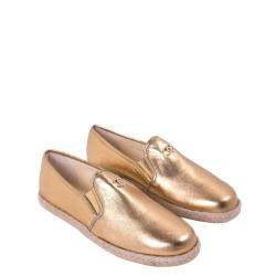 Chanel Metallic Gold Leather Espadrilles EU 39