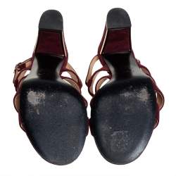 Pre Owned صندل شانيل سيور سويدي عنابي مقاس 39.5