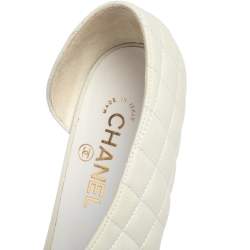 Chanel White Quilted Leather CC Peep Toe Ankle Booties Size 40.5