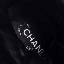 Chanel Black Tweed And Suede  Combat Boots Size 39